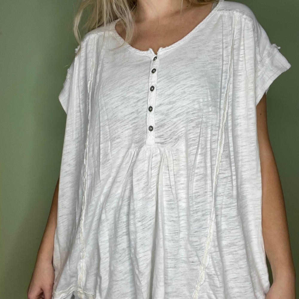 Free people oversized short sleeve shirt